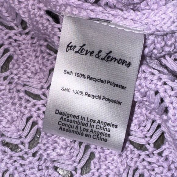 NWT FOR LOVE & LEMONS WOMEN’S Charlotte crochet Mini Dress in Purple SIZE MEDIUM - Picture 9 of 9